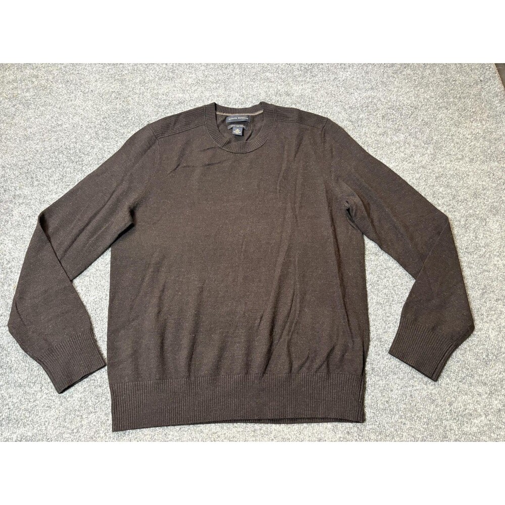 Banana Republic Sweater Mens M Brown Merino Wool Crew Neck Lightweight Pullover